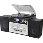 Stereo systém soundmaster MCD5550SW, AUX, Bluetooth, CD, DAB+, kazeta, gramofón, rádiopřehrávač, SD, FM, USB, černá