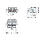 Zásuvkový konektor na kabel WAGO 2734-118/037-000, 74.00 mm, pólů 18, rozteč 3.50 mm, 25 ks