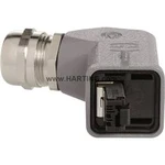 Propojka RJ45 Harting 09 45 115 1104, IP65 / 67, zástrčka zahnutá, Push-Pull, šedá