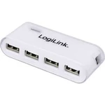 USB 2.0 hub s adaptérem LogiLink, 4-portový, bílý