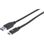 USB 3.1 (Gen 2) kabel Manhattan 354639, 50.00 cm, černá