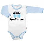 Body dl. rukáv s vtip. textem Baby Nellys, Little Gentleman, kluk, vel. 62 (2-3m)