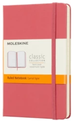 Moleskine - zápisník tvrdý, linkovaný, růžový S