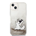 Zadní kryt Karl Lagerfeld Liquid Glitter Choupette Eat pro Apple iPhone 14 Plus, zlatá