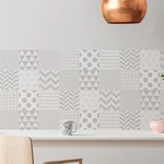 Sada 9 nástenných samolepiek Ambiance Cement Tiles Scandinavian Finnish, 10 × 10 cm