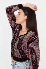 Trendyol Black Patterned Knitwear Cardigan