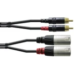 Cordial CFU 3 MC audio káblový adaptér [2x XLR zástrčka - 2x cinch zástrčka] 3.00 m čierna