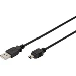 Digitus #####USB-Kabel USB 2.0 #####USB-A Stecker, #####USB-Mini-B Stecker 3.00 m čierna