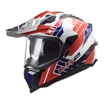 Enduro helma LS2 MX701 Explorer Atlantis  Glossy Red White Blue  XXL (63-64)