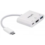 Manhattan 152945 USB adaptér [1x USB-C ™ zástrčka - 1x HDMI zásuvka, USB 2.0 zásuvka A, USB-C ™ zásuvka] biela  8.00 cm