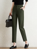 Contrast Pocket Step Hem Tailored Pants For Women