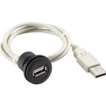 USB 2.0 zásuvka Typ A vestavná se zástrčkou Schlegel RRJ_USB_SW, IP65, 60 cm, šedá