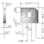 Křemíkový můstkový usměrňovač Diotec GBU6M, U(RRM) 1000 V, 6 A, SIL