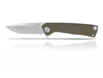 Zatvárací nôž ANV® Z100 s kombinovaným ostrím G10 Liner Lock - Olive Green rukoväť, sivá čepeľ - Stone Wash (Farba: Olive Green , Varianta: Sivá čepeľ