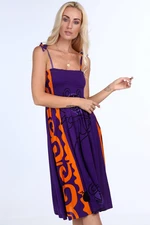 Purple casual dress with patterns