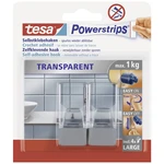 tesa POWERSTRIPS® háčiky tesa Powerstrips® priehľadné  priehľadná, chróm Množstvo: 2 ks