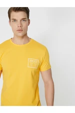 Koton T-Shirt - Yellow - Crew neck