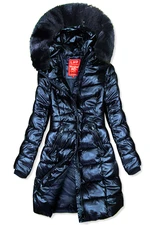 Gesteppte Winterjacke in glänzender Optik Marineblaue