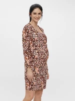 Hnědé těhotenské/kojicí vzorované pouzdrové šaty Mama.licious Nora - Dámské