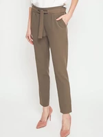 Pants with khaki waist tie