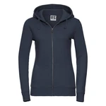 Navy blue women's sweatshirt with hood and zipper Authentic Russell