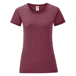 Iconic Burgundy Women's T-shirt in combed cotton Fruit of the Loom