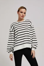 Striped sweatshirt with fluffy sleeves