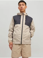 Cream men's lightweight jacket with hood Jack & Jones Filo - Men's