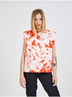 Orange-white women's tie-dye T-shirt Replay - Women's