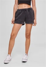 Women's Stone Washed Shorts - Black