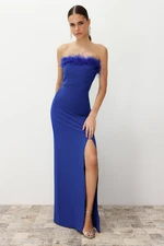 Trendyol Saks Fitted Otriches Woven Evening Dress