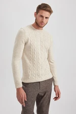 DEFACTO Standard Fit Regular Cut Hair Knitted Crew Neck Knitwear Sweater