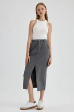 DEFACTO Slit Gabardine Midi Skirt