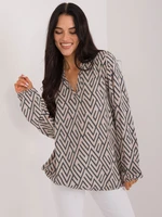 Beige blouse with geometric pattern SUBLEVEL