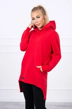 Insulated sweatshirt with a longer back part red