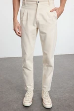 Trendyol Stone Unisex Pleated Stitched Balloon Fit Woven Gabardine Woven Trousers