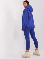 Cobalt blue two-piece casual set with leggings