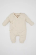 DEFACTO Baby Girl Newborn Ribbed Camisole Long Sleeve Jumpsuit