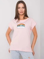 Light pink cotton women's t-shirt