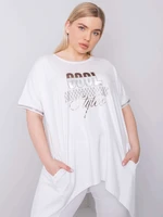 Oversized white blouse with appliqués