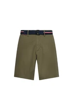 Tommy Hilfiger Krátke nohavice - BROOKLYN LIGHT TWILL zelené