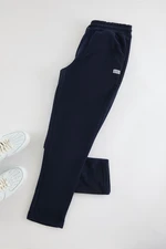 Trendyol Navy Blue Regular Cut Label Applique Elastic Leg Sweatpants