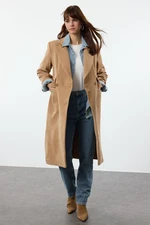 Trendyol Camel Pocket Detailed Regular Wool Long Coat