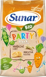 SUNAR BIO Party mix, hráškové a mrkvové dětské křupky 45 g