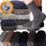 Men Thick Thermal Wool Socks Man Winter Warm Merino Wool Rabbit Solid High Quality Socks Male Cotton Casual Super Thicker Sock