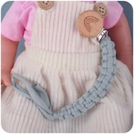 Rainbow Beech Wood Clips Chain Handmade Cotton Pacifier Clips Chains Baby Nursing Nipple Holder Leash Strap