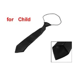 Solid Black Polyester Elastic Slim Necktie Neck Tie for Child