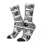 Funny Crazy Sock for Men Cameras Hip Hop Harajuku Old Style Camera Happy Seamless Pattern Printed Boys Crew Sock Casual Gift