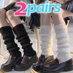 Lolita Leg Warmers Women Long Socks Wool Knitted Foot Cover Arm Warmer Y2K Autumn Winter Crochet Heap Socks Boot Cuffs Stockings