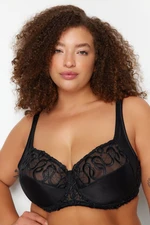 Trendyol Curve Black Brode Embroidered Micro Bra